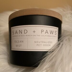 SAND + PAWS 2 lead free wick scented “ocean mist” fragrance candle NEW unused